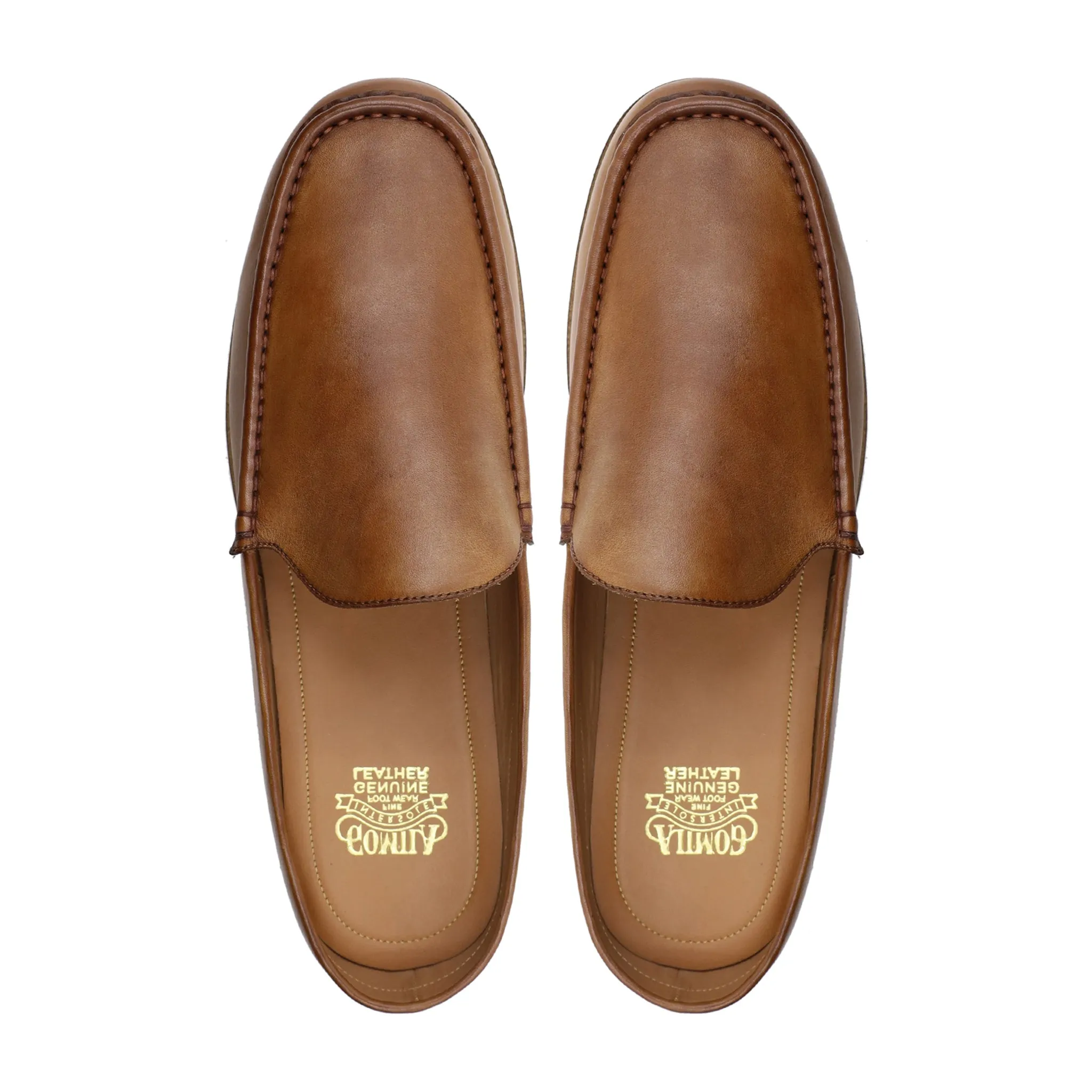 Lebanon - Men's Light Brown Calf Leather Slipper